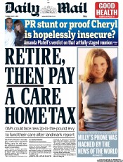 Daily Mail (UK) Newspaper Front Page for 5 July 2011