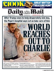 Daily Mail (UK) Newspaper Front Page for 5 July 2017