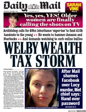 Daily Mail (UK) Newspaper Front Page for 5 September 2018