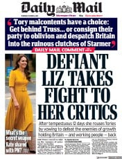 Daily Mail (UK) Newspaper Front Page for 6 October 2022