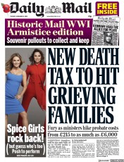 Daily Mail (UK) Newspaper Front Page for 6 November 2018