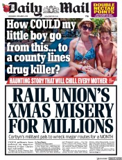 Daily Mail (UK) Newspaper Front Page for 6 November 2019