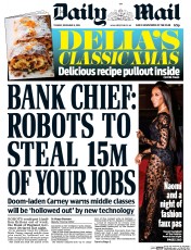 Daily Mail (UK) Newspaper Front Page for 6 December 2016