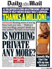 Daily Mail (UK) Newspaper Front Page for 6 December 2018