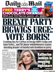 Daily Mail (UK) Newspaper Front Page for 6 December 2019