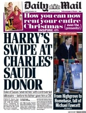 Daily Mail (UK) Newspaper Front Page for 6 December 2021