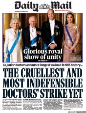 Daily Mail front page for 6 December 2023