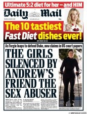 Daily Mail (UK) Newspaper Front Page for 6 January 2015