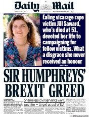 Daily Mail (UK) Newspaper Front Page for 6 January 2017