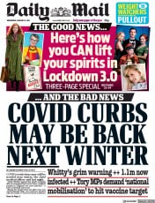 Daily Mail (UK) Newspaper Front Page for 6 January 2021