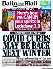 Daily Mail (UK) Newspaper Front Page for 6 January 2021