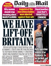 Daily Mail (UK) Newspaper Front Page for 6 January 2022