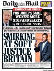 Daily Mail (UK) Newspaper Front Page for 6 March 2019
