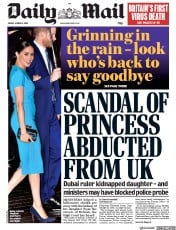 Daily Mail (UK) Newspaper Front Page for 6 March 2020