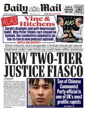 Daily Mail front page for 6 March 2025