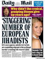 Daily Mail (UK) Newspaper Front Page for 6 April 2016