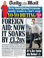 Daily Mail (UK) Newspaper Front Page for 6 April 2017