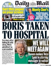 Daily Mail (UK) Newspaper Front Page for 6 April 2020