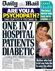 Daily Mail (UK) Newspaper Front Page for 6 May 2014