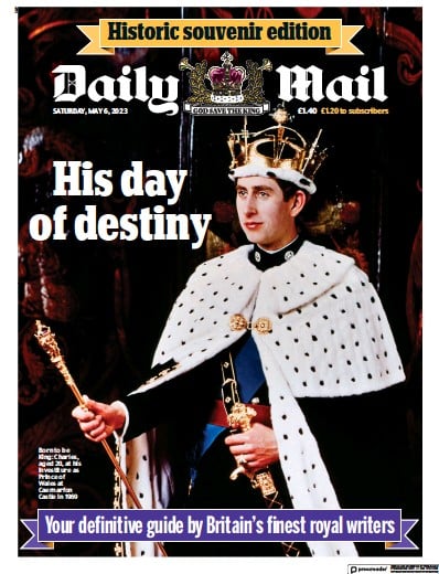 Daily Mail Newspaper Front Page (UK) for 6 May 2023