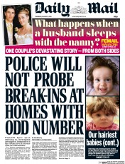 Daily Mail Newspaper Front Page (UK) for 6 August 2015