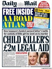Daily Mail (UK) Newspaper Front Page for 6 August 2016