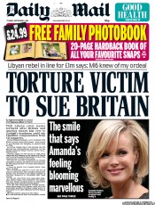 Daily Mail Newspaper Front Page (UK) for 6 September 2011