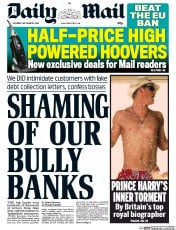 Daily Mail Newspaper Front Page (UK) for 6 September 2014