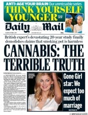 Daily Mail (UK) Newspaper Front Page for 7 October 2014