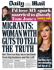 Daily Mail (UK) Newspaper Front Page for 7 October 2015