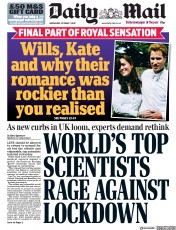 Daily Mail (UK) Newspaper Front Page for 7 October 2020