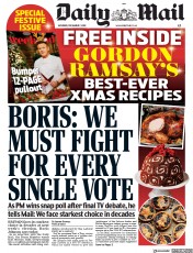 Daily Mail (UK) Newspaper Front Page for 7 December 2019