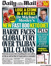 Daily Mail (UK) Newspaper Front Page for 7 January 2023