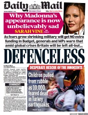 Daily Mail (UK) Newspaper Front Page for 7 February 2023