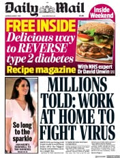 Daily Mail (UK) Newspaper Front Page for 7 March 2020