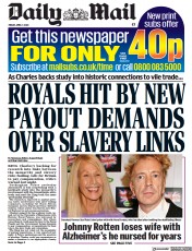 Daily Mail (UK) Newspaper Front Page for 7 April 2023