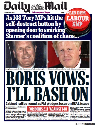 Daily Mail Newspaper Front Page (UK) for 7 June 2022