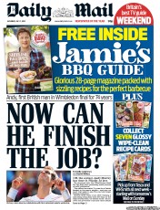 Daily Mail Newspaper Front Page (UK) for 7 July 2012