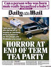Daily Mail (UK) Newspaper Front Page for 7 July 2023