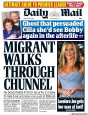 Daily Mail Newspaper Front Page (UK) for 7 August 2015