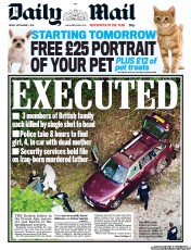 Daily Mail (UK) Newspaper Front Page for 7 September 2012
