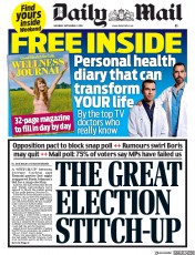 Daily Mail (UK) Newspaper Front Page for 7 September 2019