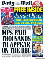 Daily Mail Newspaper Front Page (UK) for 8 October 2011