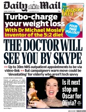 Daily Mail (UK) Newspaper Front Page for 8 January 2019
