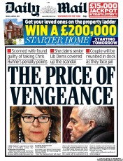 Daily Mail (UK) Newspaper Front Page for 8 March 2013