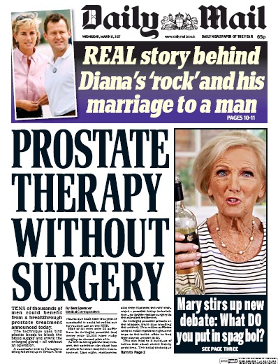 Daily Mail Newspaper Front Page (UK) for 8 March 2017
