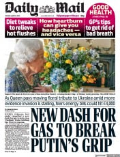 Daily Mail (UK) Newspaper Front Page for 8 March 2022