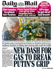 Daily Mail (UK) Newspaper Front Page for 8 March 2022