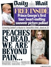 Daily Mail (UK) Newspaper Front Page for 8 April 2014