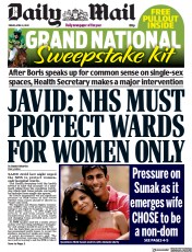 Daily Mail (UK) Newspaper Front Page for 8 April 2022